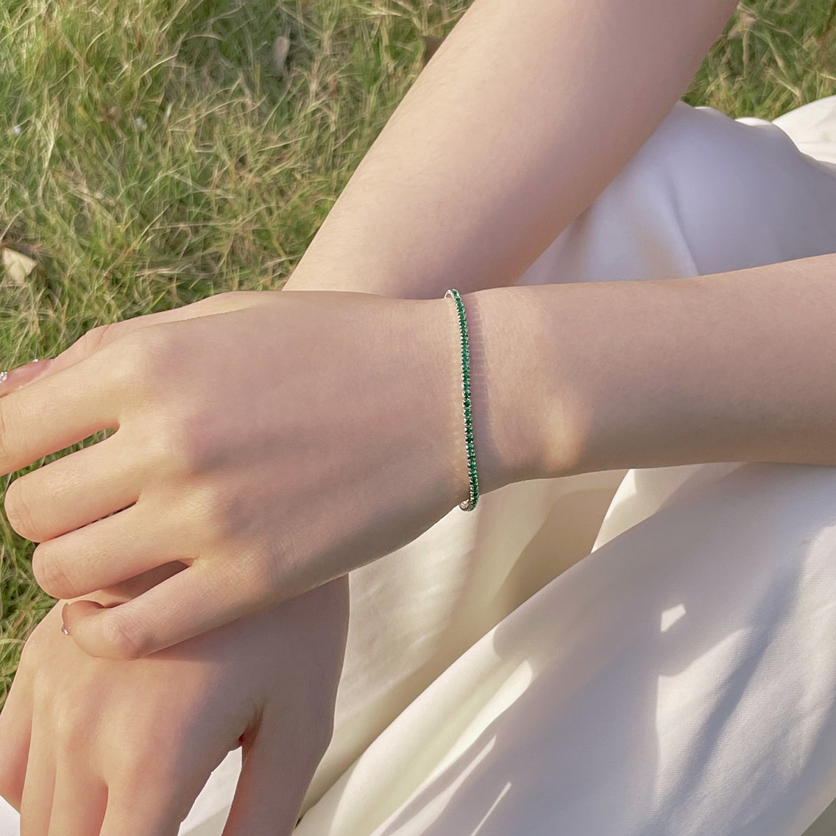 [Max Jewelry ]Radiant Colorful Round Cut Party Bracelet