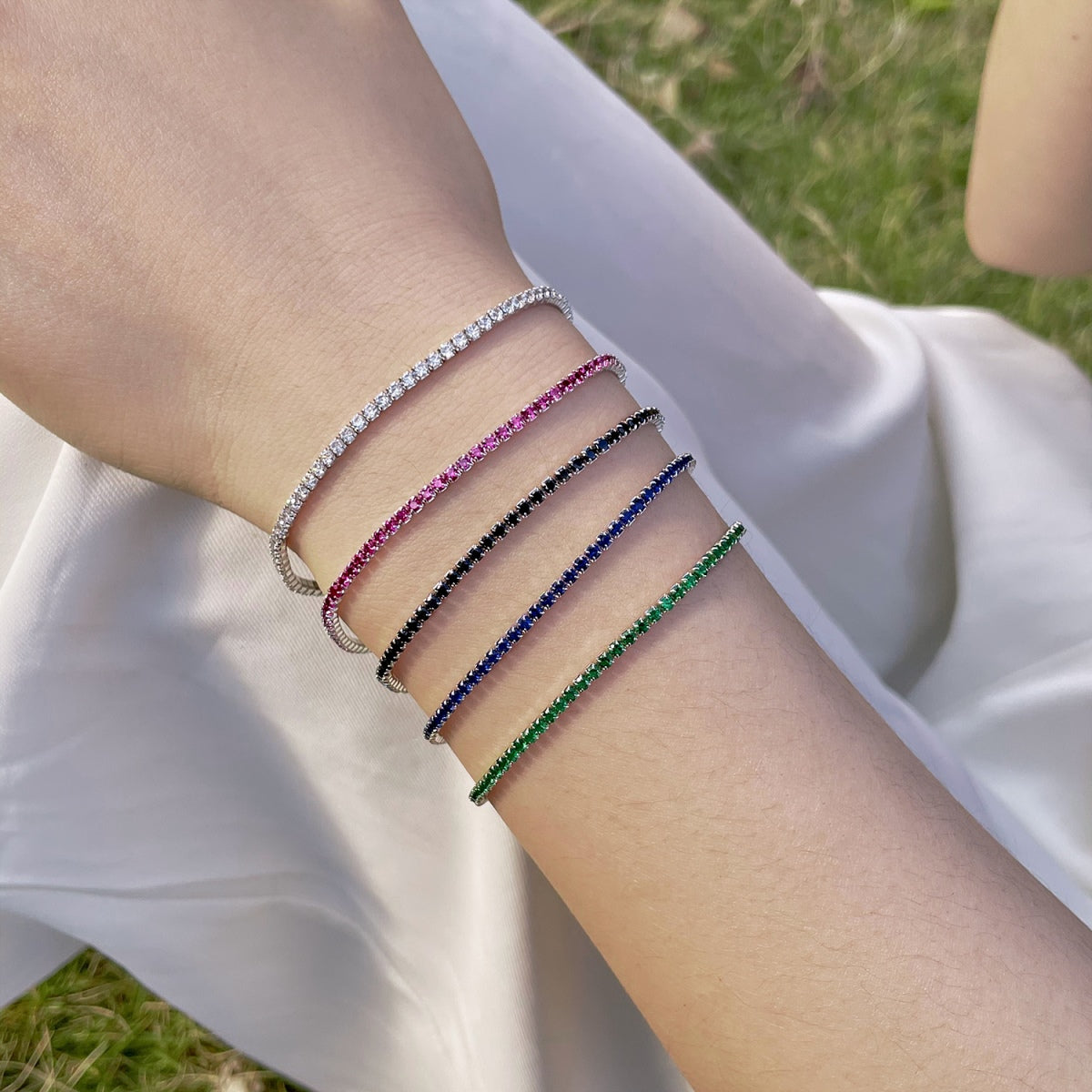 [Max Jewelry ]Radiant Colorful Round Cut Party Bracelet