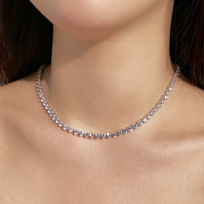 [Max Jewelry ]Ornate Heart Cut Tennis Necklace