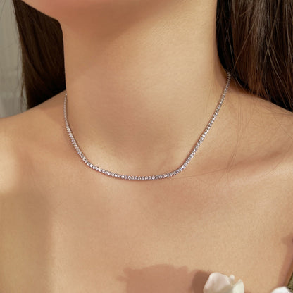 [Max Jewelry ]Delicate Round Shape Tennis Necklace
