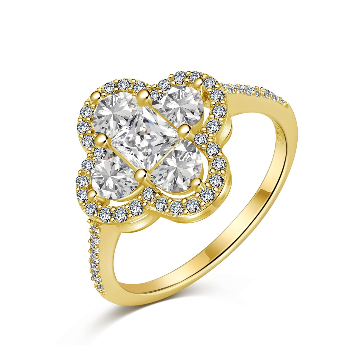 [Max Jewelry ]Luxurious Eternity Flower Shape Banquet Ring