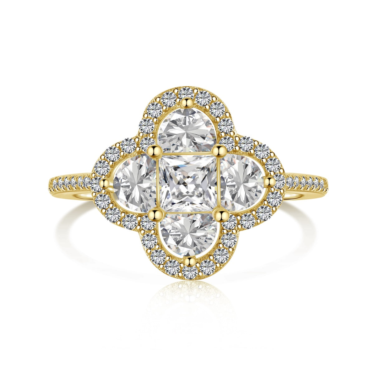 [Max Jewelry ]Luxurious Eternity Flower Shape Banquet Ring