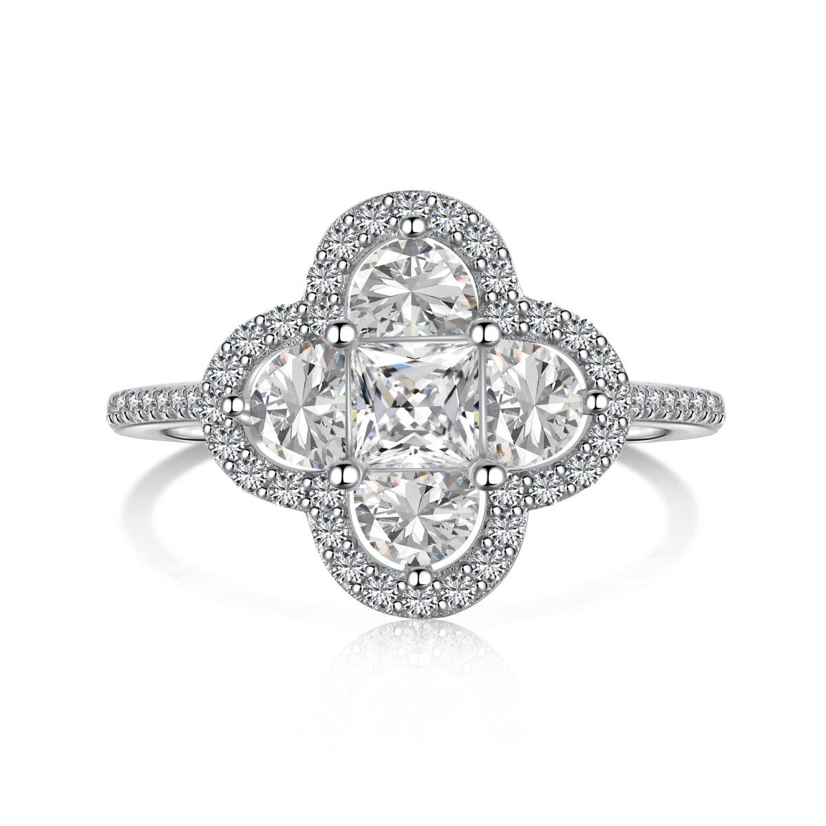[Max Jewelry ]Luxurious Eternity Flower Shape Banquet Ring