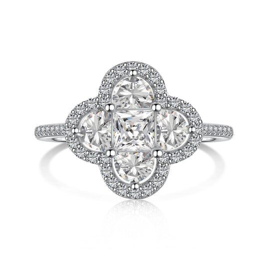 [Max Jewelry ]Luxurious Eternity Flower Shape Banquet Ring