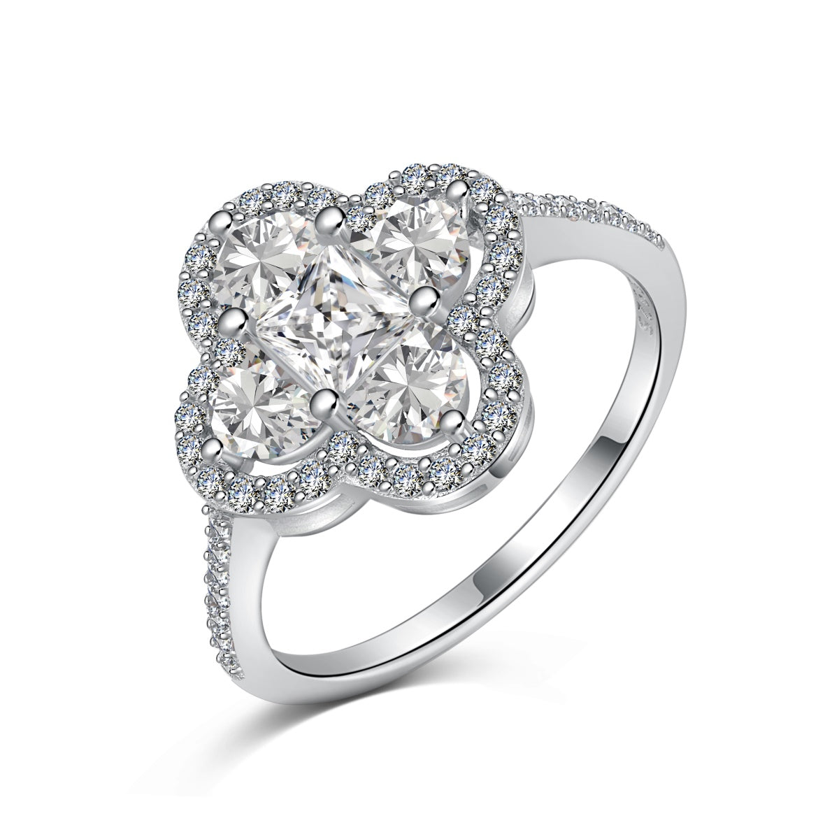 [Max Jewelry ]Luxurious Eternity Flower Shape Banquet Ring