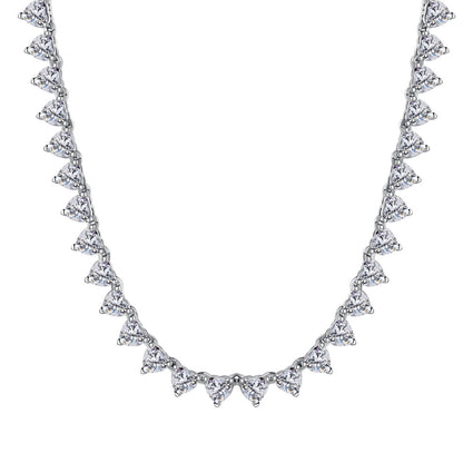 [Max Jewelry ]Ornate Heart Cut Tennis Necklace