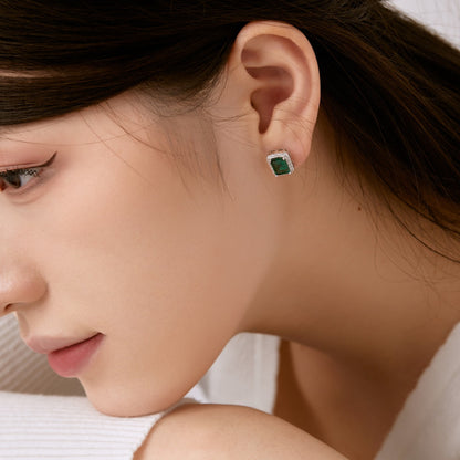 [Max Jewelry ]Luxurious Dainty Emerald Cut Banquet Earrings