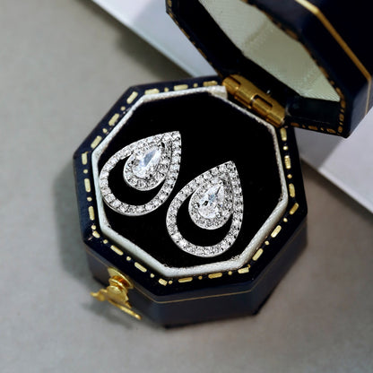 [Max Jewelry ]Sparkling Delicate Water Drop Shape Daily Earrings