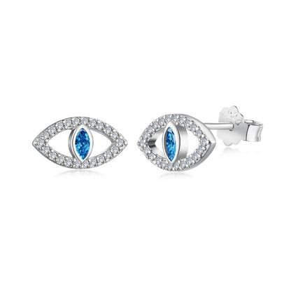[Max Jewelry ]Blue Devil Eyes Hollow Stud Earrings