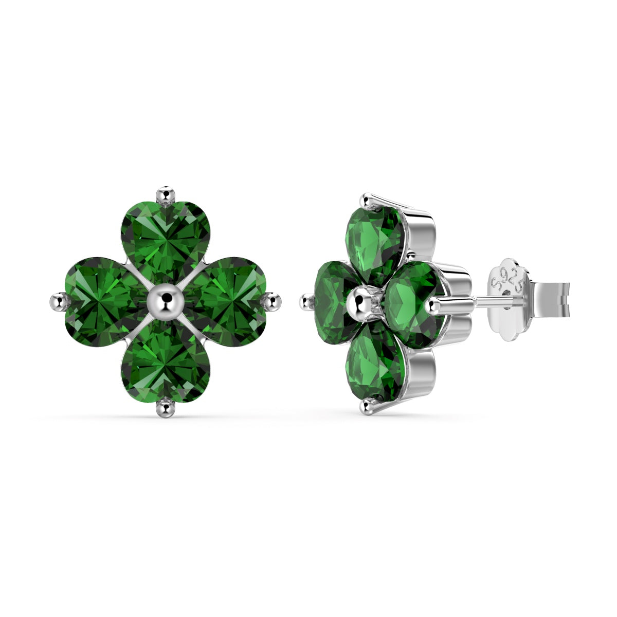 [Max Jewelry ]Four-Leaf Clover Ball Earrings