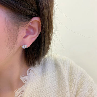 [Max Jewelry ]Classic Princess Round Shape Earrings