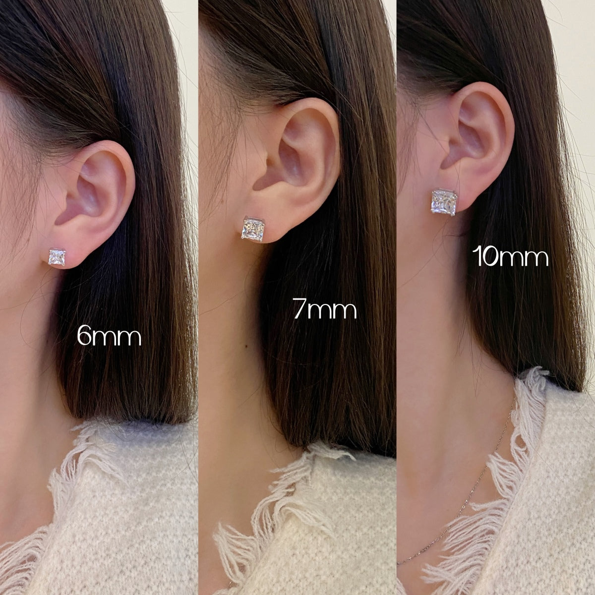 [Max Jewelry ]Delicate Square Shape Earrings