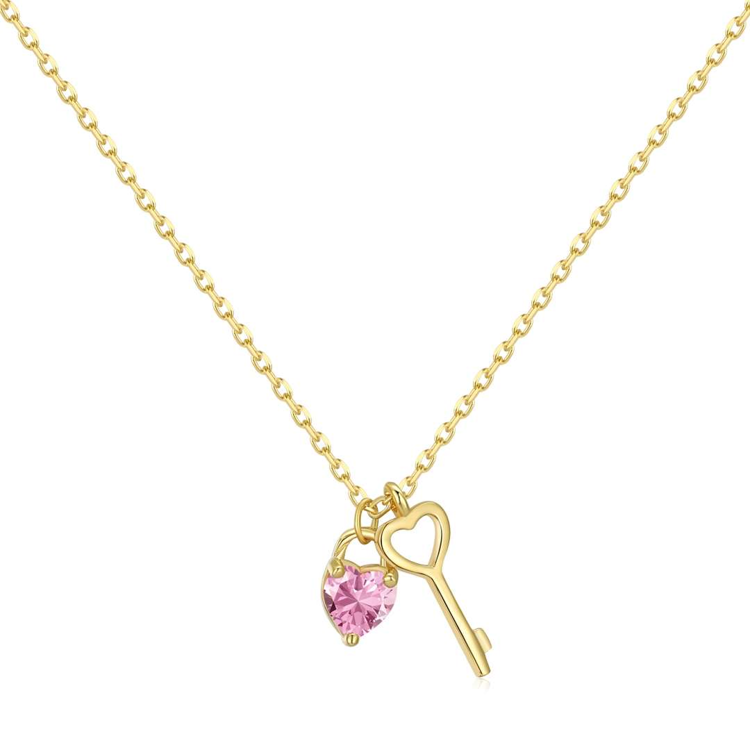 [Max Jewelry ]Unique Heart Shape Key Pendent Necklace