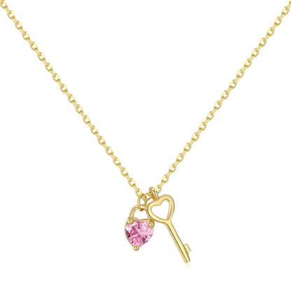 [Max Jewelry ]Unique Heart Shape Key Pendent Necklace
