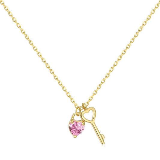 [Max Jewelry ]Unique Heart Shape Key Pendent Necklace