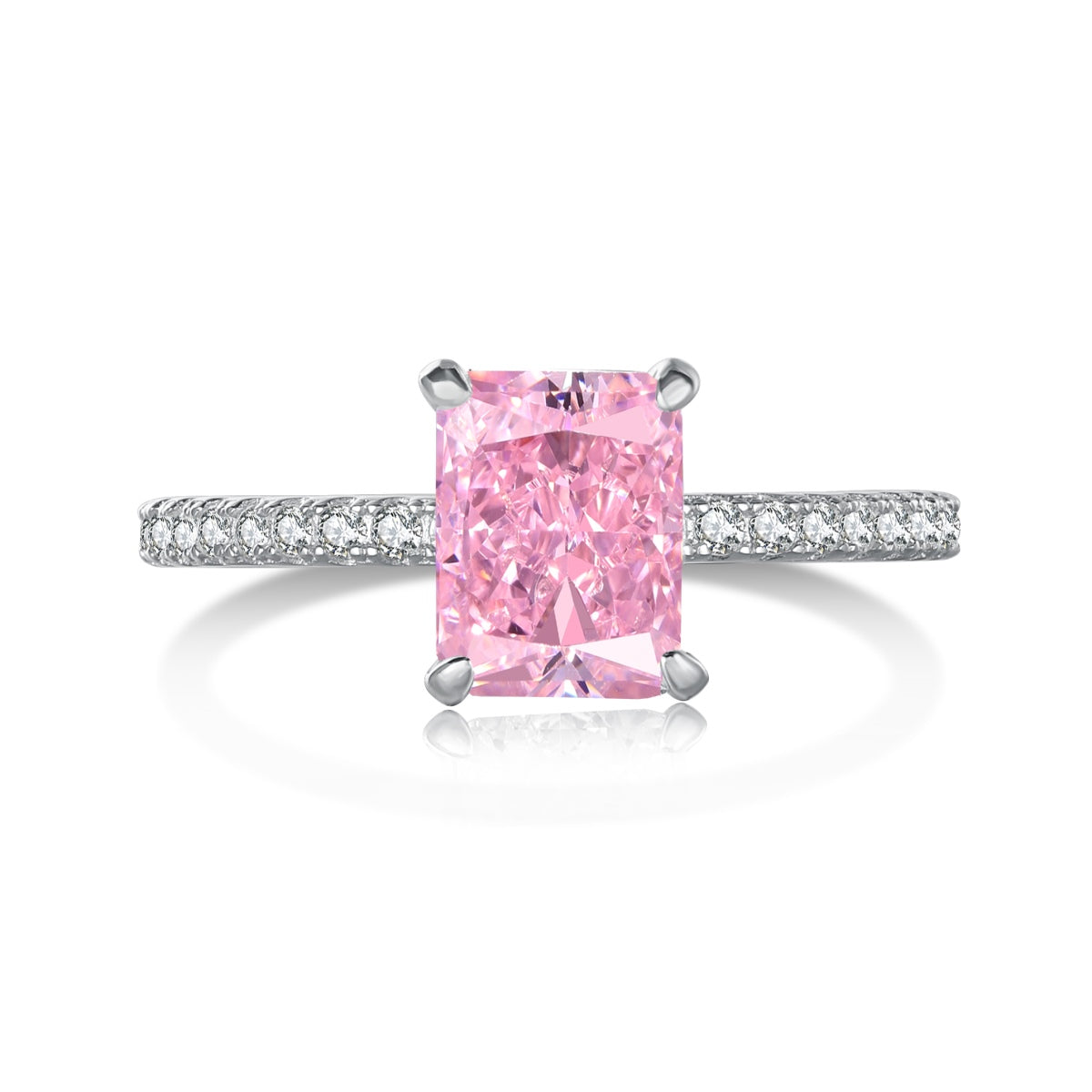 [Max Jewelry ]2.0 Carat Dazzling Sparkling Radiant Cut Party Ring