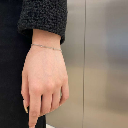 [Max Jewelry ]Delicate Bead Double Layer Bracelet