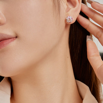[Max Jewelry ]Ornate Colorful Octagon Shape Daily Earrings