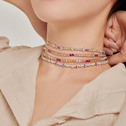 [Max Jewelry ]Radiant Colorful Rainbow Necklace