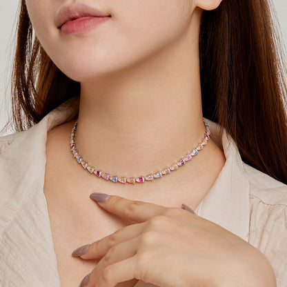[Max Jewelry ]Radiant Colorful Rainbow Necklace