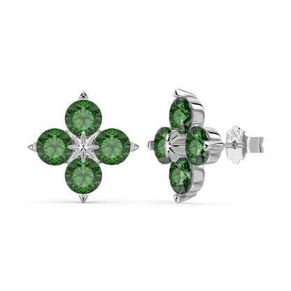 [Max Jewelry ]Four-Leaf Clover Eight-Pointed Star Earrings