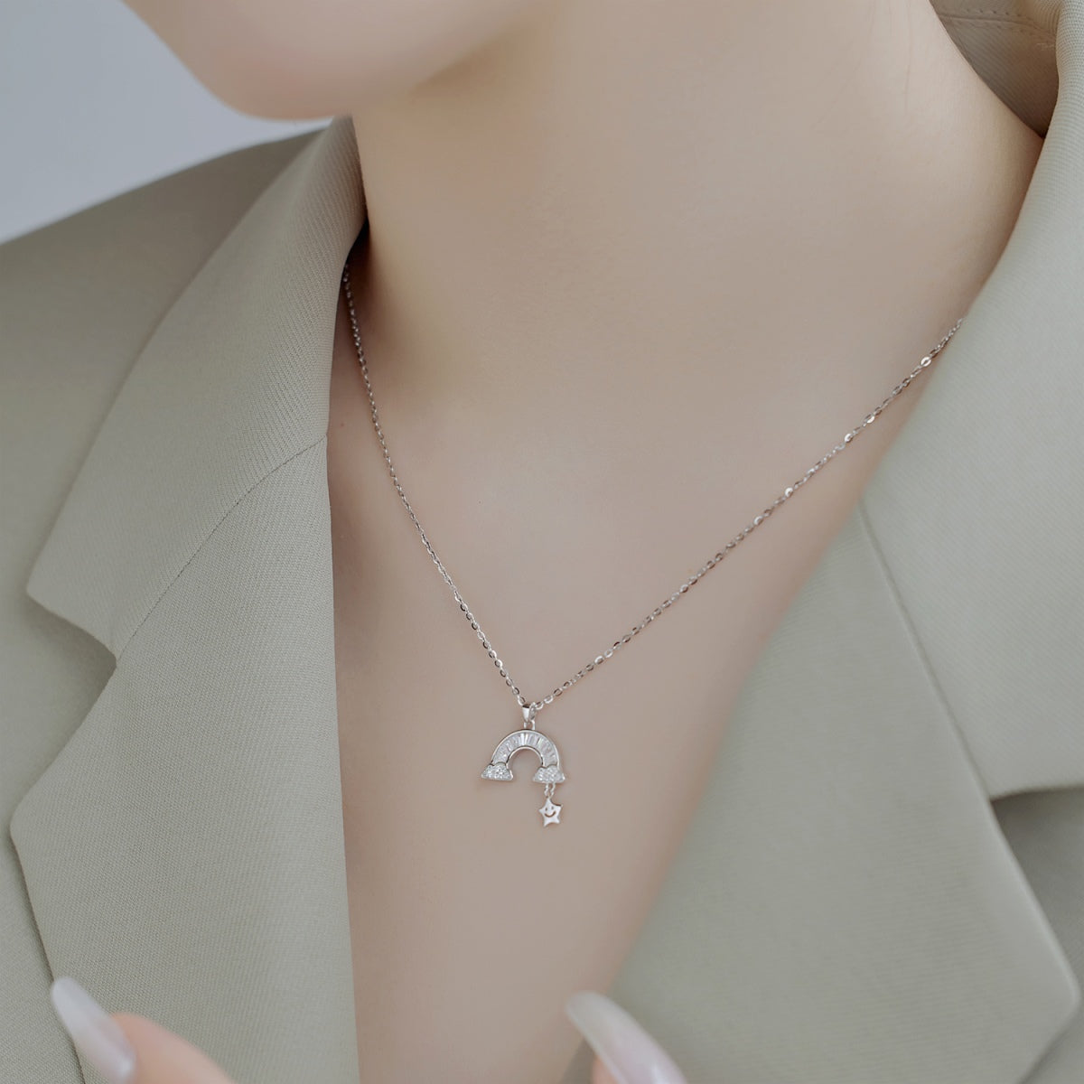[Max Jewelry ]Unique Rainbow Star Necklace