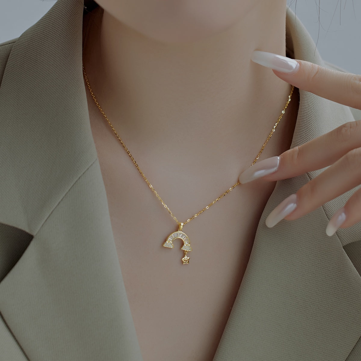[Max Jewelry ]Unique Rainbow Star Necklace