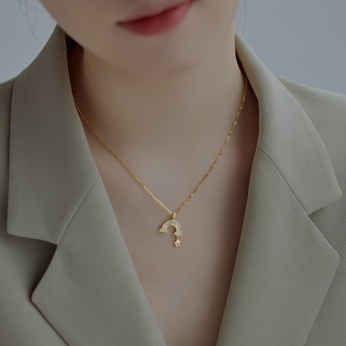 [Max Jewelry ]Unique Rainbow Star Necklace