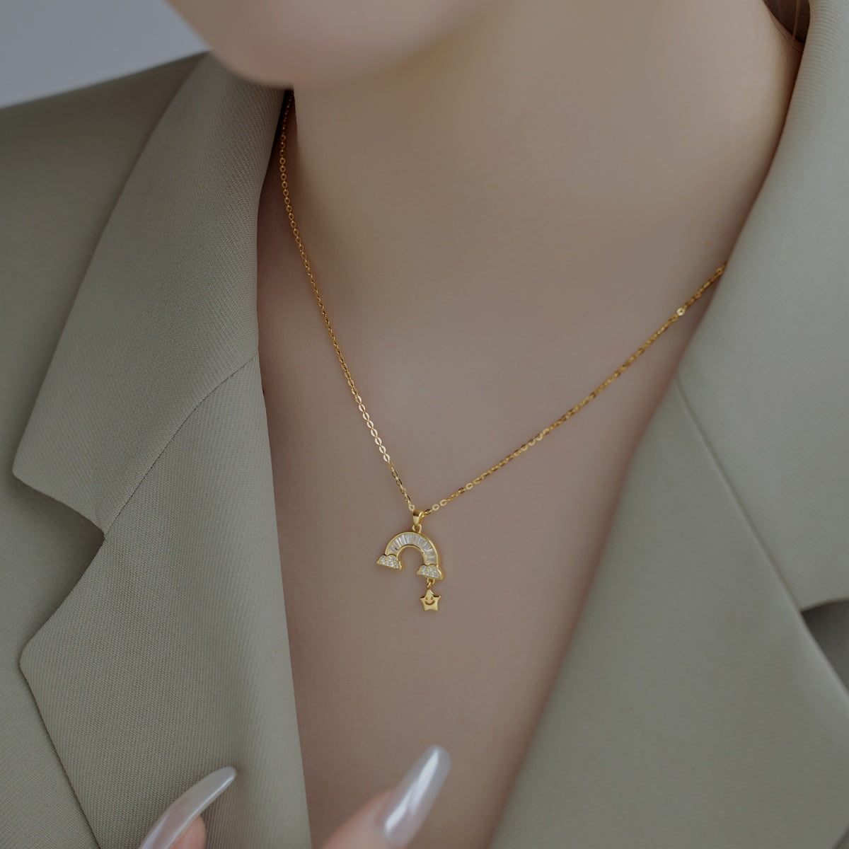 [Max Jewelry ]Unique Rainbow Star Necklace