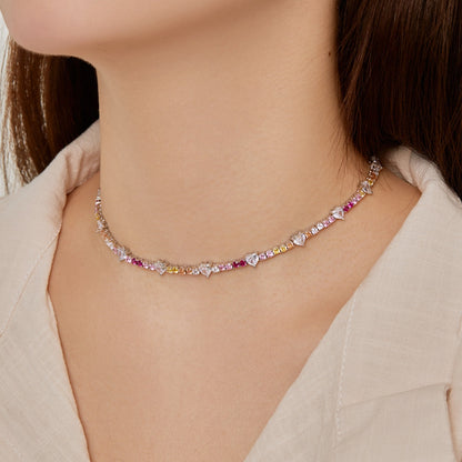[Max Jewelry ]Delicate Colorful Rainbow Tennis Chain