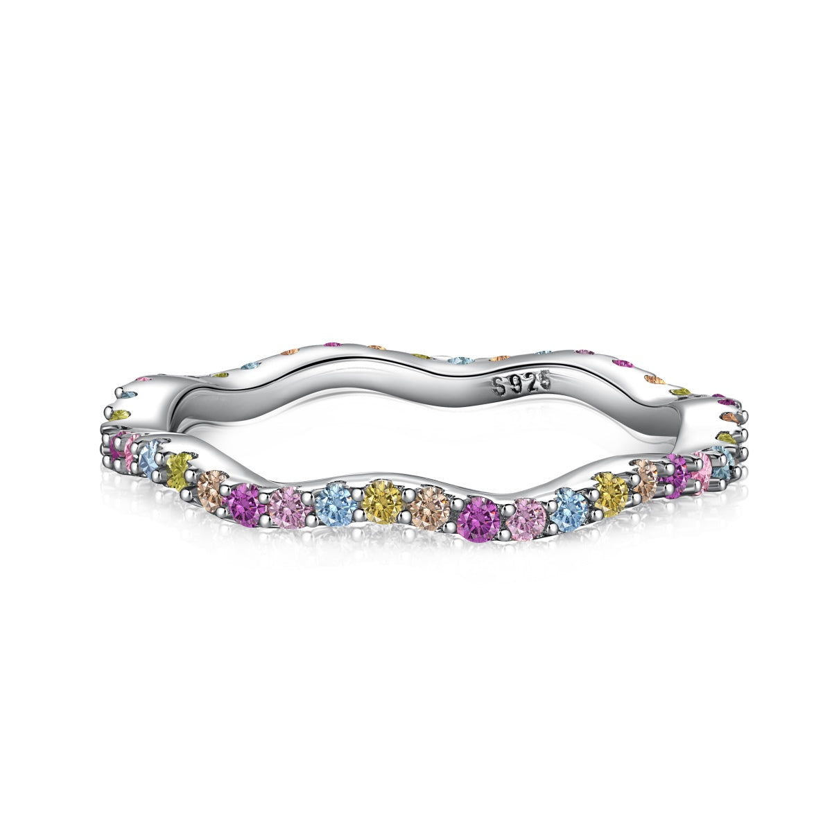 [Max Jewelry ]Dainty Colorful Round Cut Party Ring