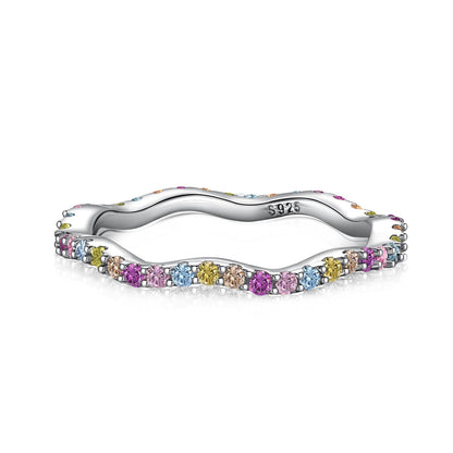 [Max Jewelry ]Dainty Colorful Round Cut Party Ring