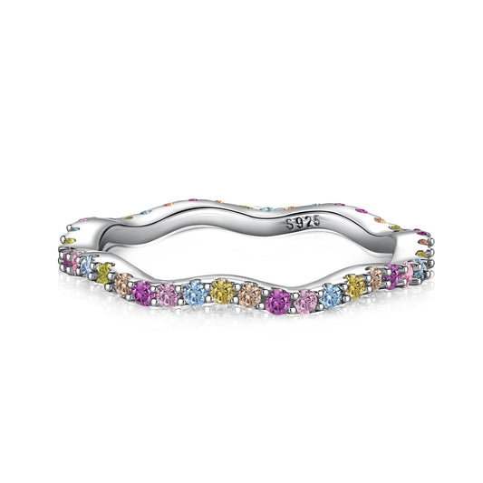 [Max Jewelry ]Dainty Colorful Round Cut Party Ring