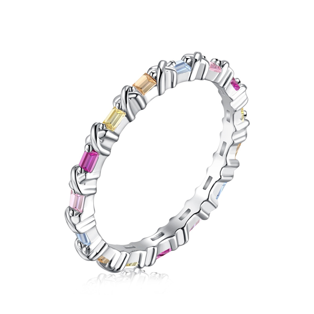 [Max Jewelry ]Charming Colorful Round Cut Daily Ring