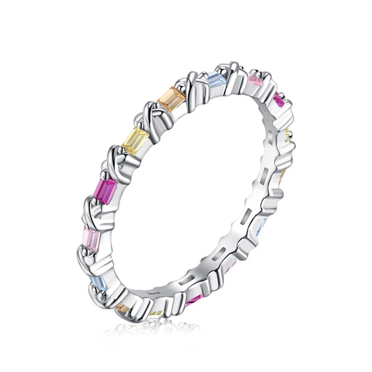 [Max Jewelry ]Charming Colorful Round Cut Daily Ring