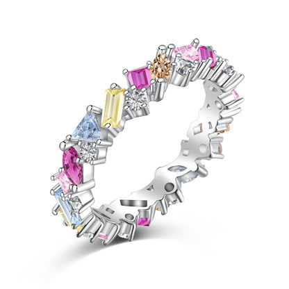 [Max Jewelry ]Dazzling Polychromatic Multi cut Daily Ring