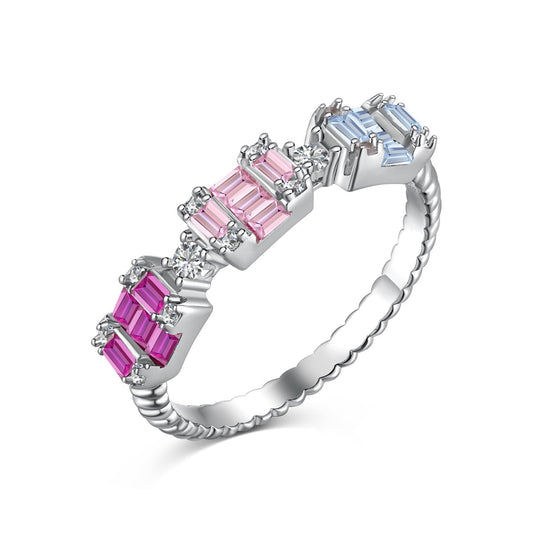 [Max Jewelry ]Unique Colorful Emerald Cut Party Ring