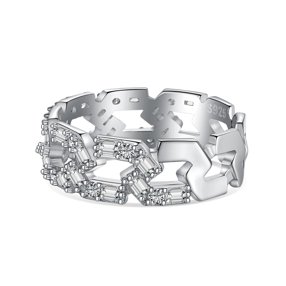 [Max Jewelry ]Sparkling Vibrant Emerald Cut Daily Ring