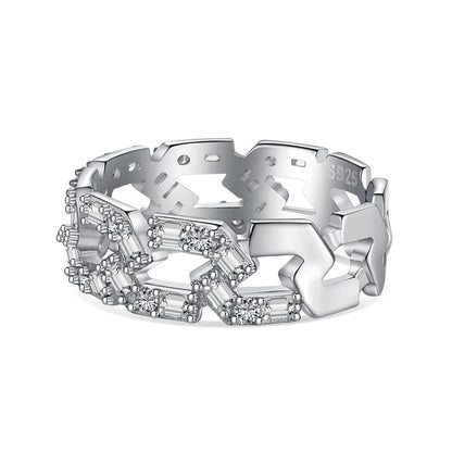 [Max Jewelry ]Sparkling Vibrant Emerald Cut Daily Ring