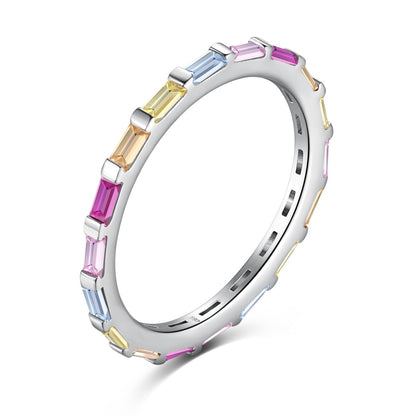 [Max Jewelry ]Exquisite Multicolored Emerald Cut Daily Ring