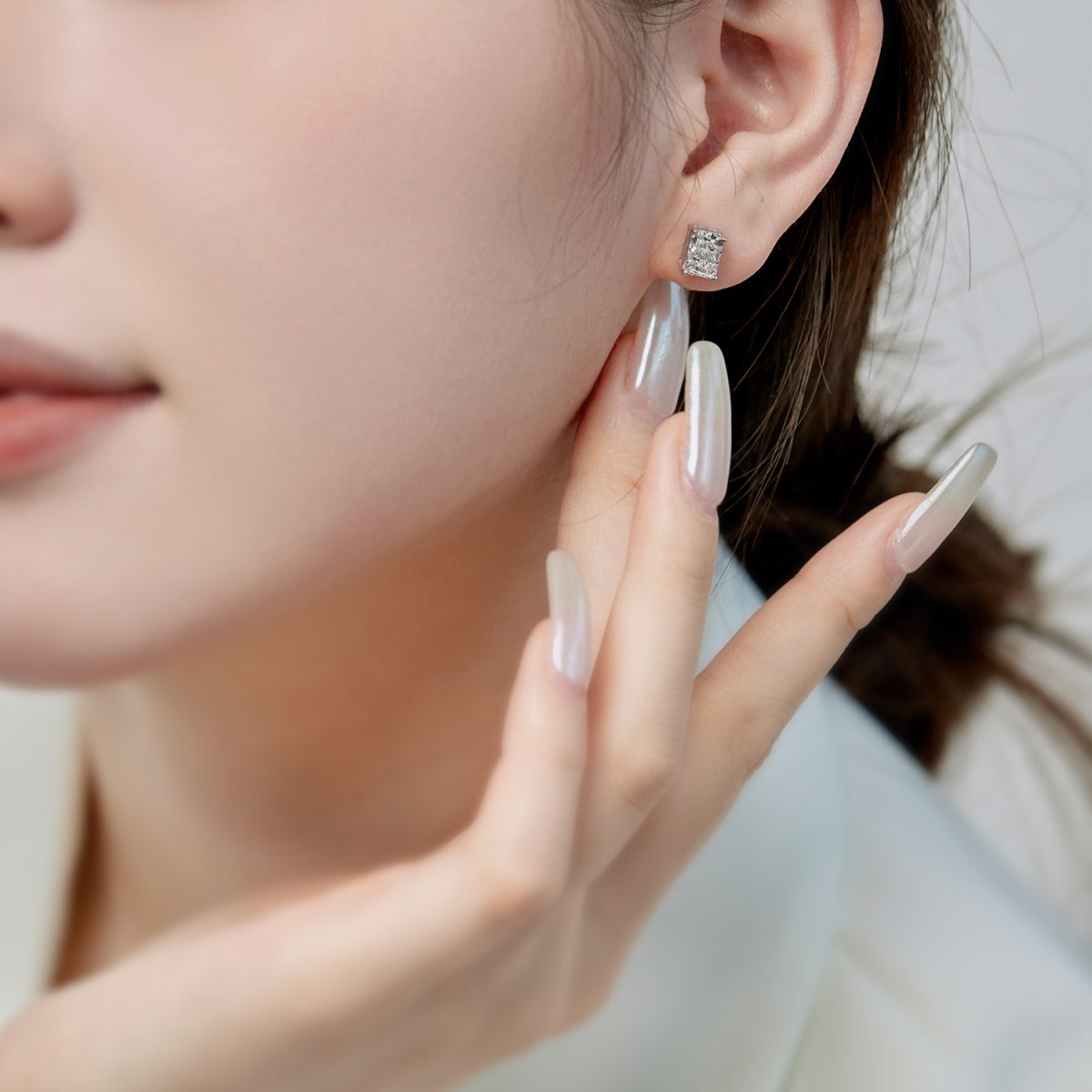 [Max Jewelry ]Radiant Luxurious Princess Cut Daily Earrings