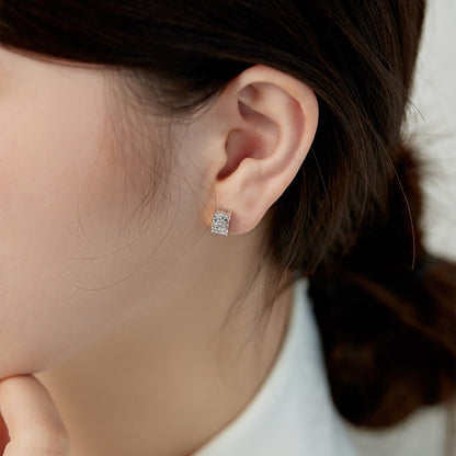 [Max Jewelry ]Radiant Luxurious Princess Cut Daily Earrings