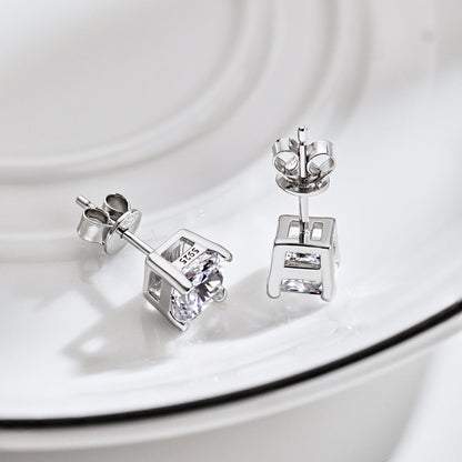 [Max Jewelry ]1.0 Carat Radiant Princess Cut Wedding Earrings
