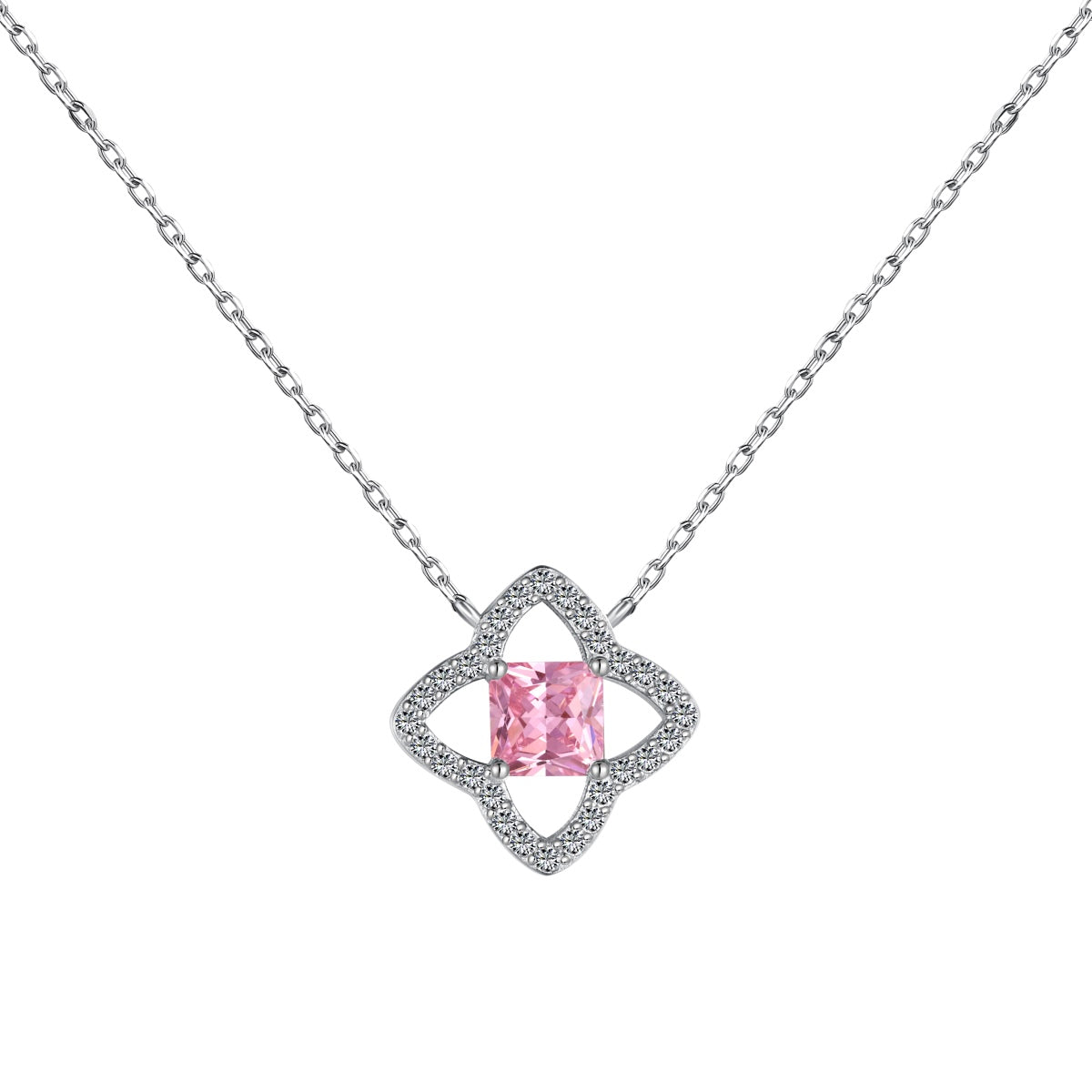 [Max Jewelry ]Exquisite Flower Shape Princess Cut Necklace