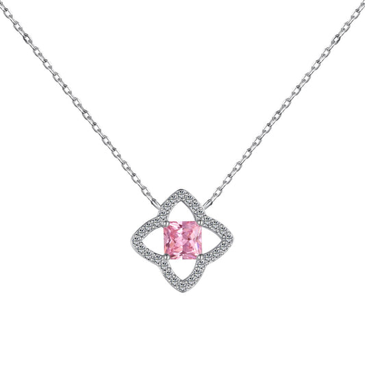[Max Jewelry ]Exquisite Flower Shape Princess Cut Necklace