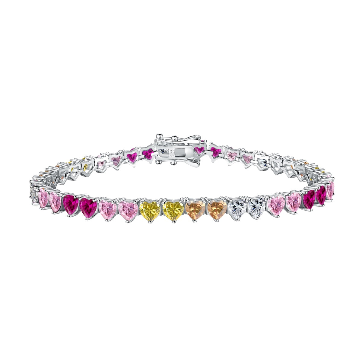 [Max Jewelry ]Luxurious Colorful Romantic Heart Shape Lover Bracelet