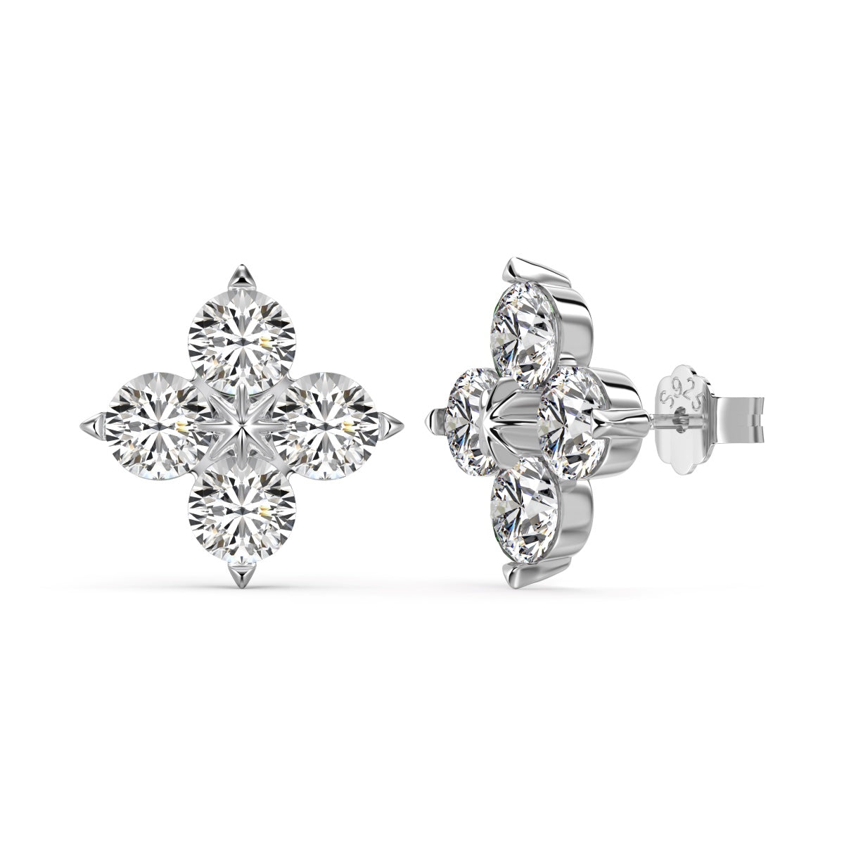 [Max Jewelry ]Four-Leaf Clover Eight-Pointed Star Earrings
