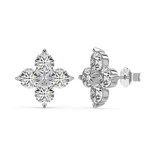 [Max Jewelry ]Four-Leaf Clover Eight-Pointed Star Earrings