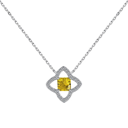[Max Jewelry ]Exquisite Flower Shape Princess Cut Necklace
