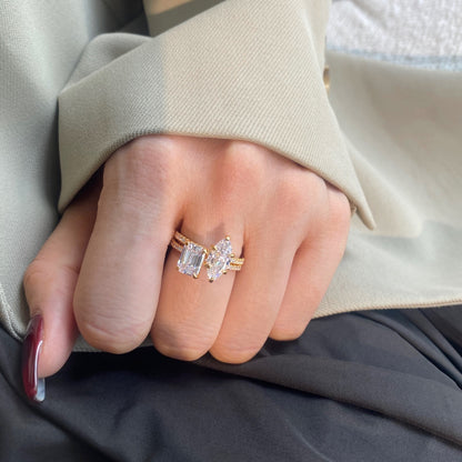 [Max Jewelry ]2.0 Carat Scintillating Ornate Radiant Cut Party Ring